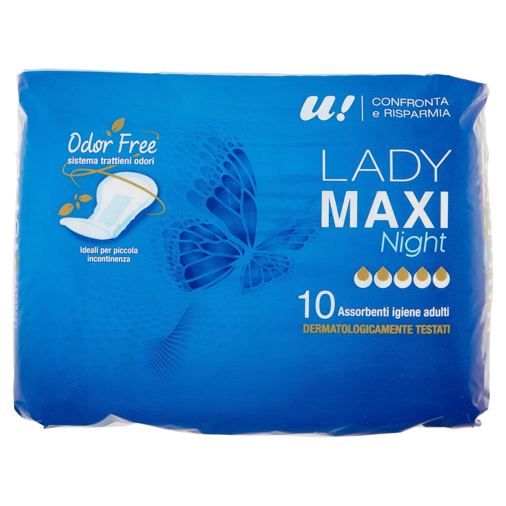 10 Assorbenti Lady Maxi Night U! Confronta e Risparmia